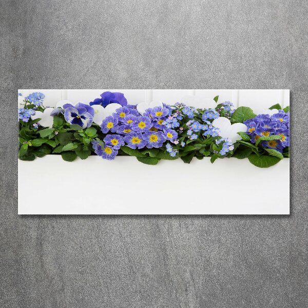 Acrylic wall art Blue flowers