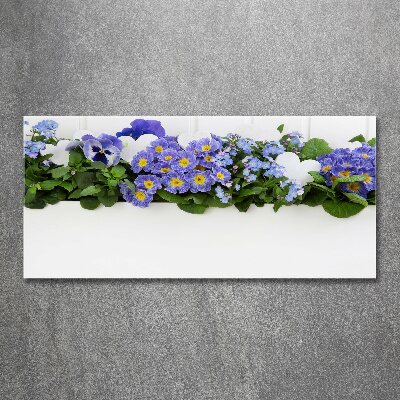 Acrylic wall art Blue flowers