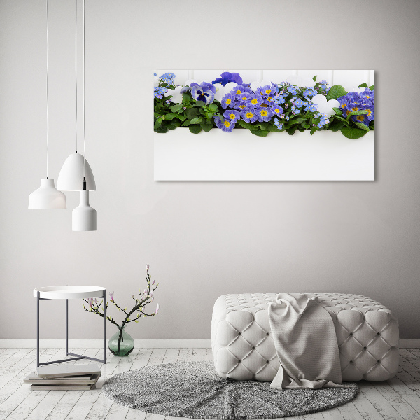 Acrylic wall art Blue flowers