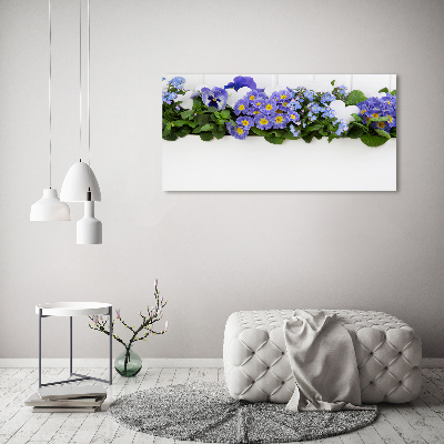 Acrylic wall art Blue flowers