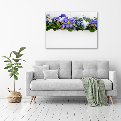 Acrylic wall art Blue flowers