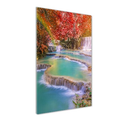 Print on acrylic Waterfall in autumn