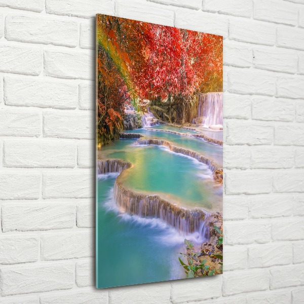 Print on acrylic Waterfall in autumn