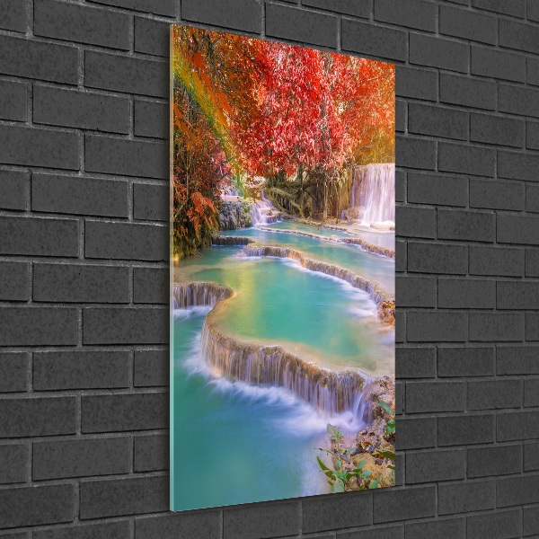 Print on acrylic Waterfall in autumn