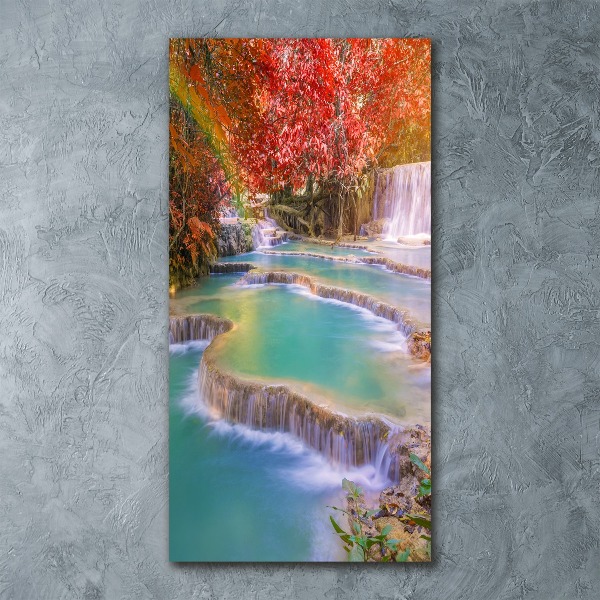 Print on acrylic Waterfall in autumn