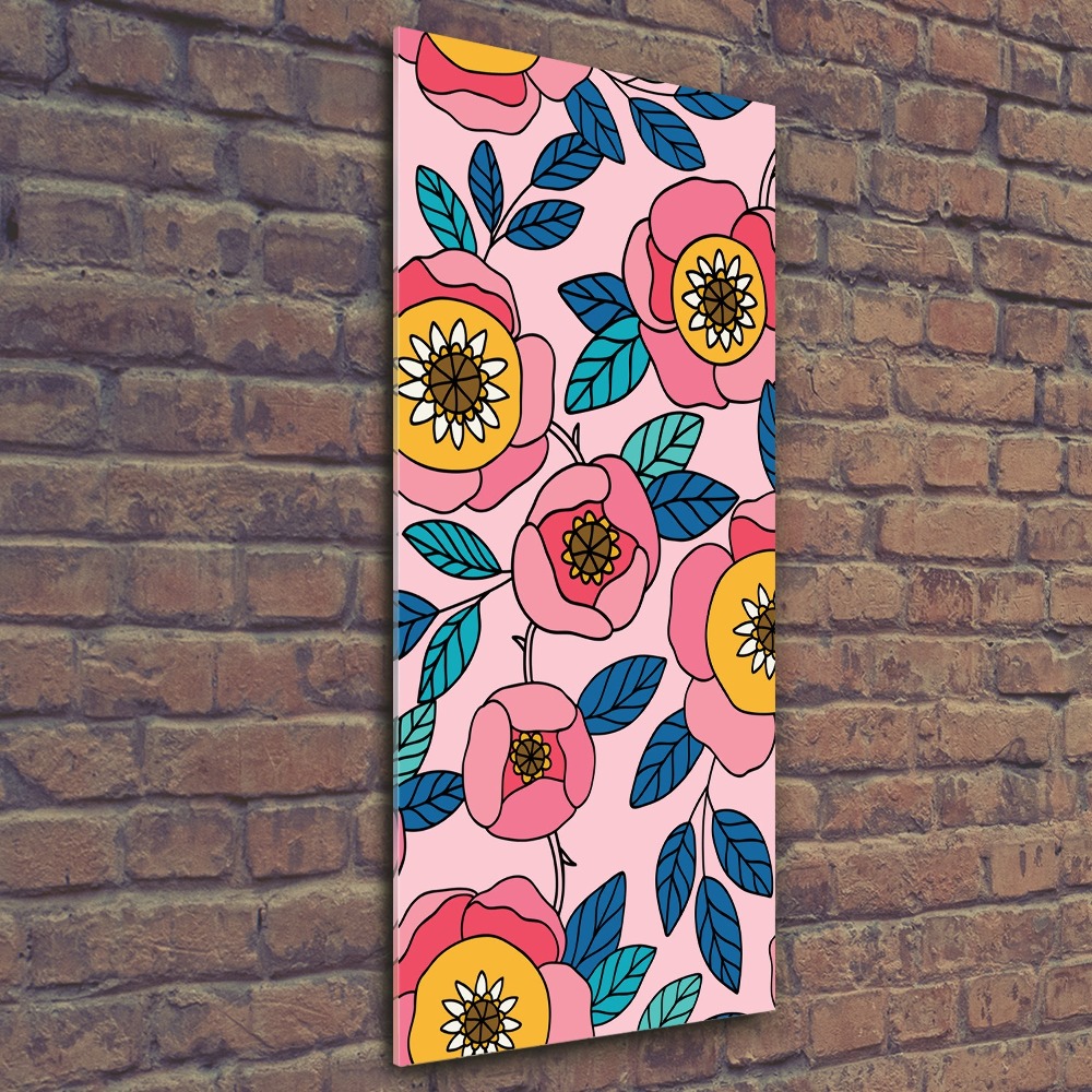 Wall art acrylic Colorful flowers