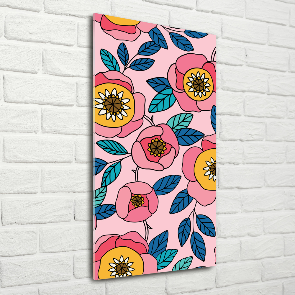 Wall art acrylic Colorful flowers