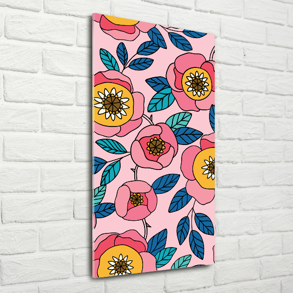 Wall art acrylic Colorful flowers