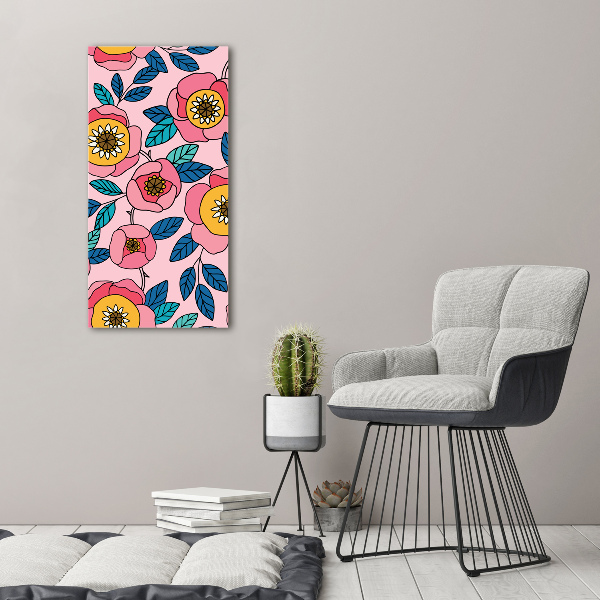 Wall art acrylic Colorful flowers