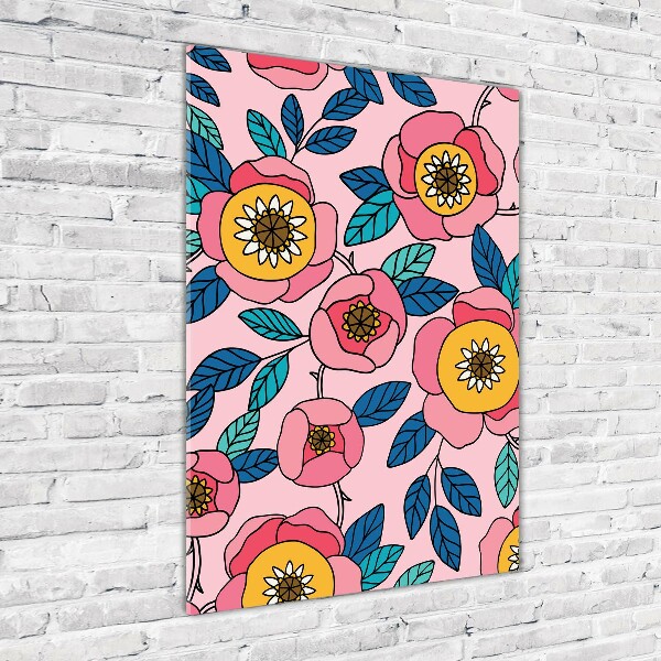 Wall art acrylic Colorful flowers