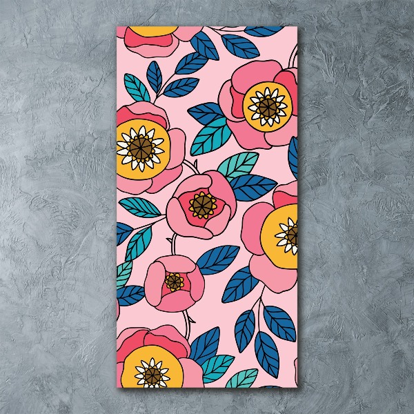 Wall art acrylic Colorful flowers