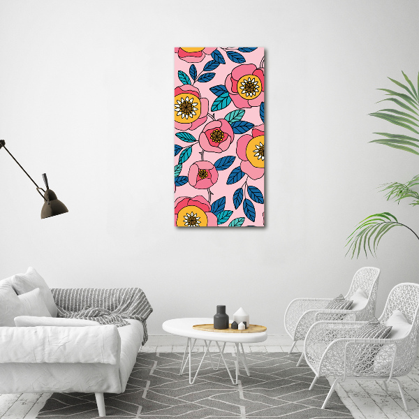 Wall art acrylic Colorful flowers