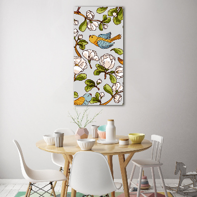 Print on acrylic Birds and flowers