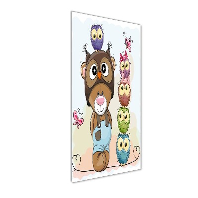 Print on acrylic glass Bear and owls