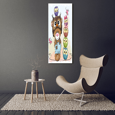 Print on acrylic glass Bear and owls