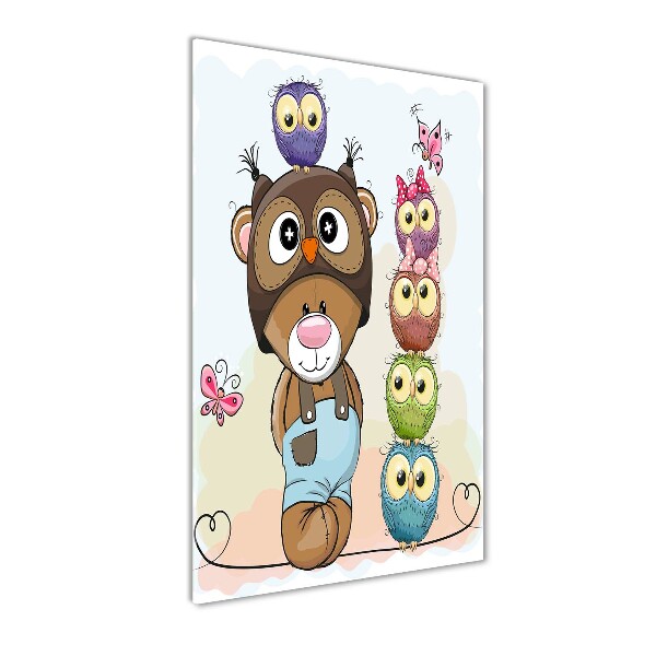 Print on acrylic glass Bear and owls