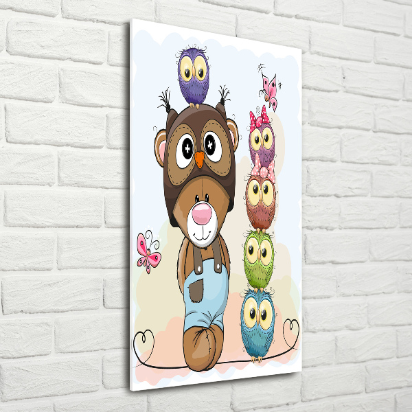 Print on acrylic glass Bear and owls