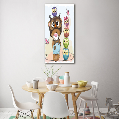 Print on acrylic glass Bear and owls