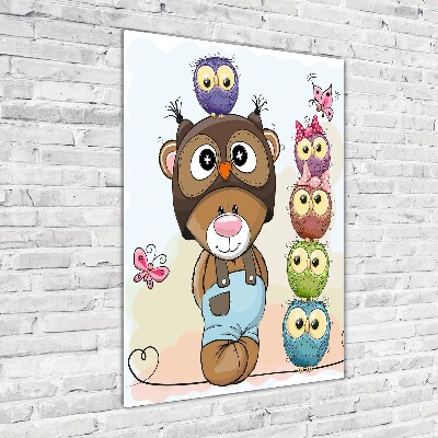 Print on acrylic glass Bear and owls