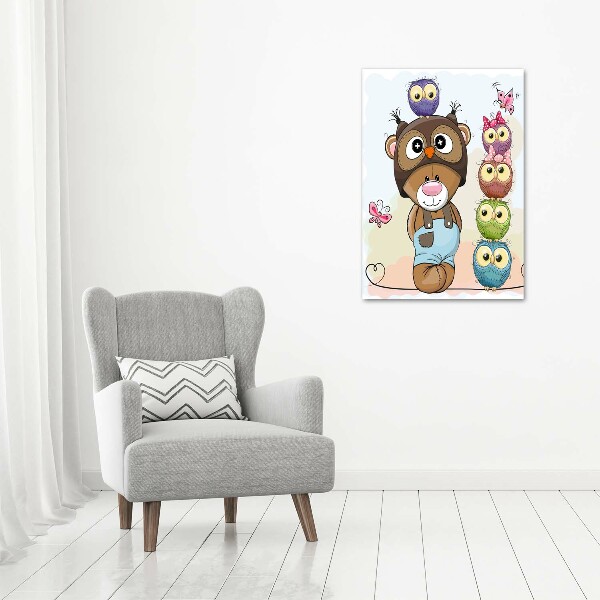 Print on acrylic glass Bear and owls