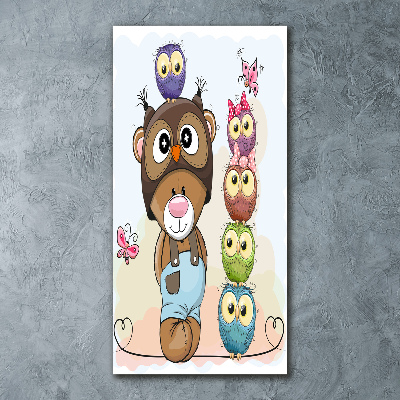 Print on acrylic glass Bear and owls