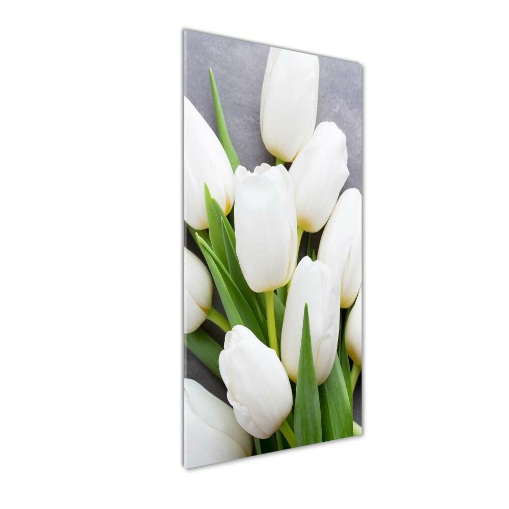 Print on acrylic White tulips