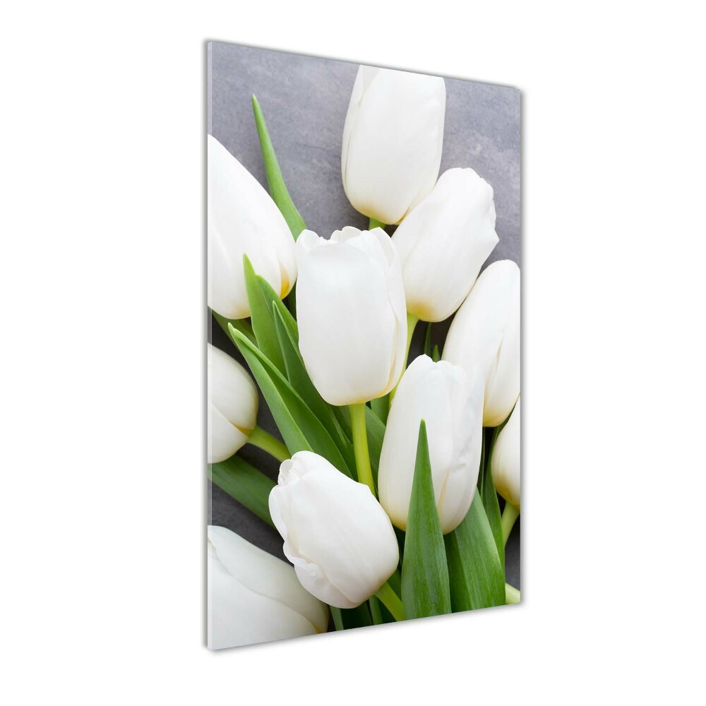 Print on acrylic White tulips