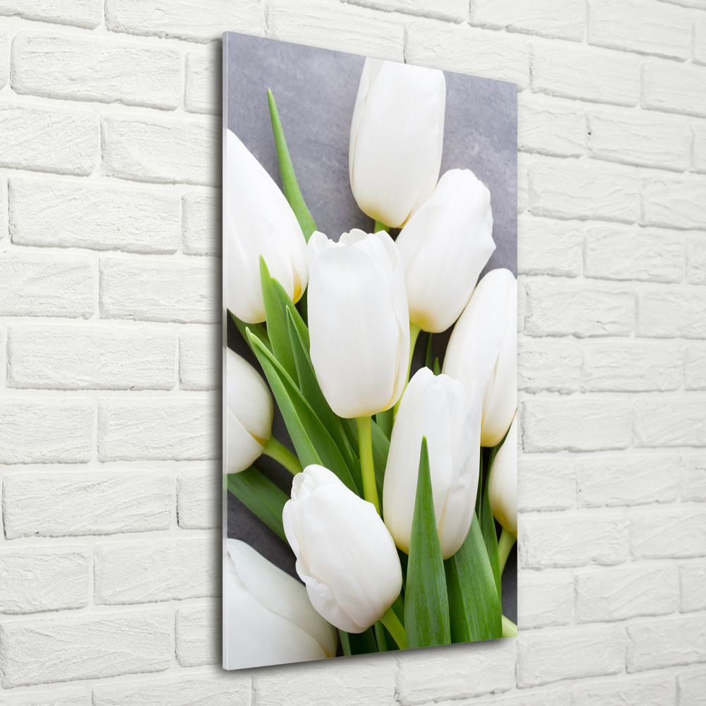 Print on acrylic White tulips