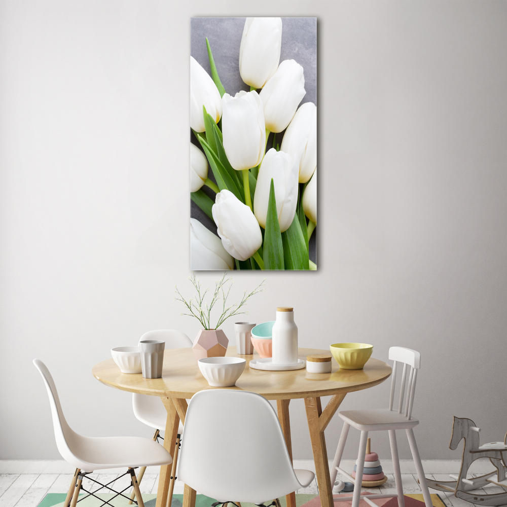 Print on acrylic White tulips