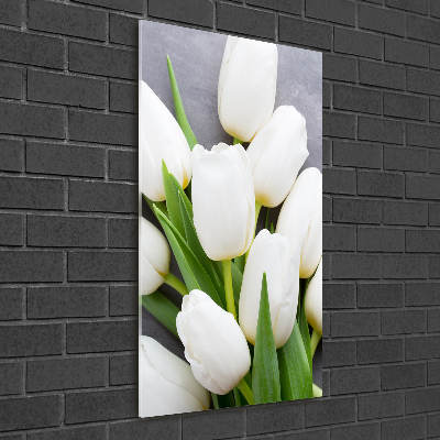 Print on acrylic White tulips