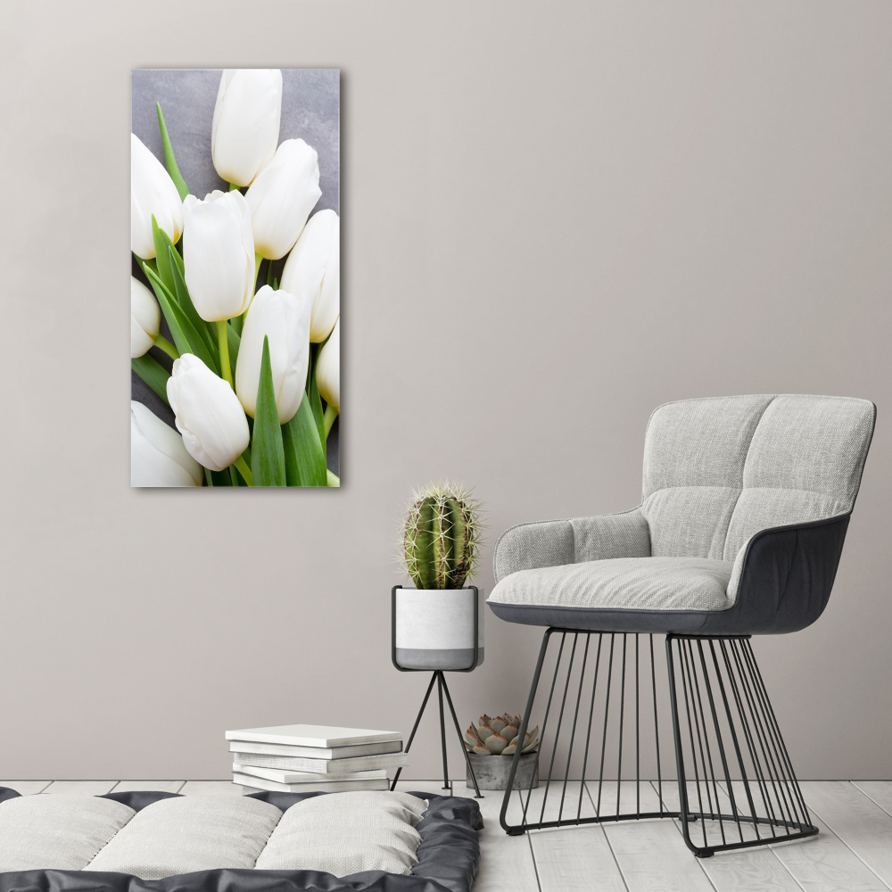 Print on acrylic White tulips