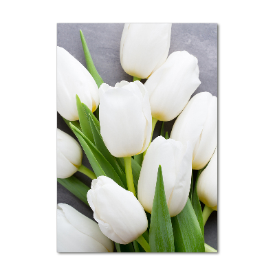 Print on acrylic White tulips