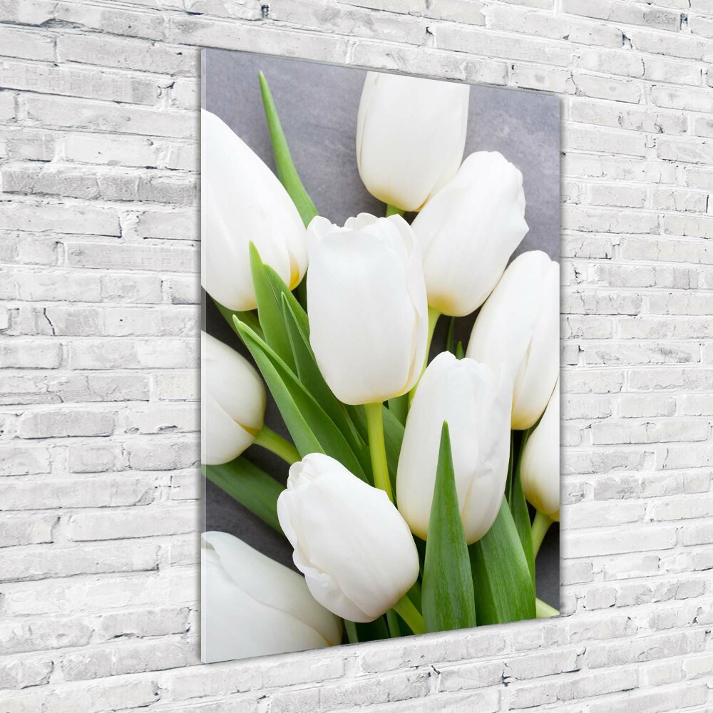 Print on acrylic White tulips