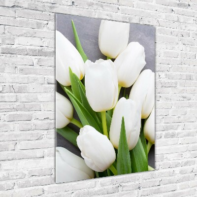 Print on acrylic White tulips