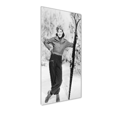 Print on acrylic glass A woman with skis