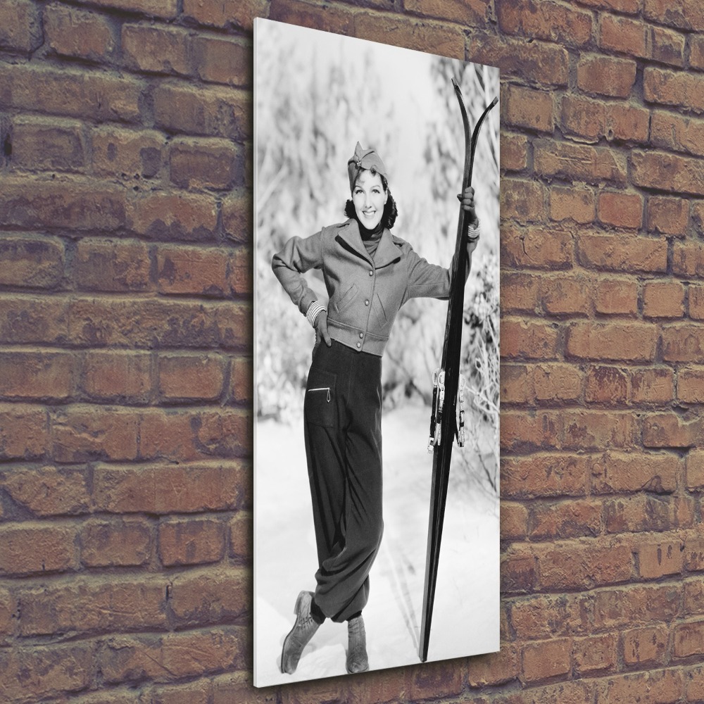 Print on acrylic glass A woman with skis