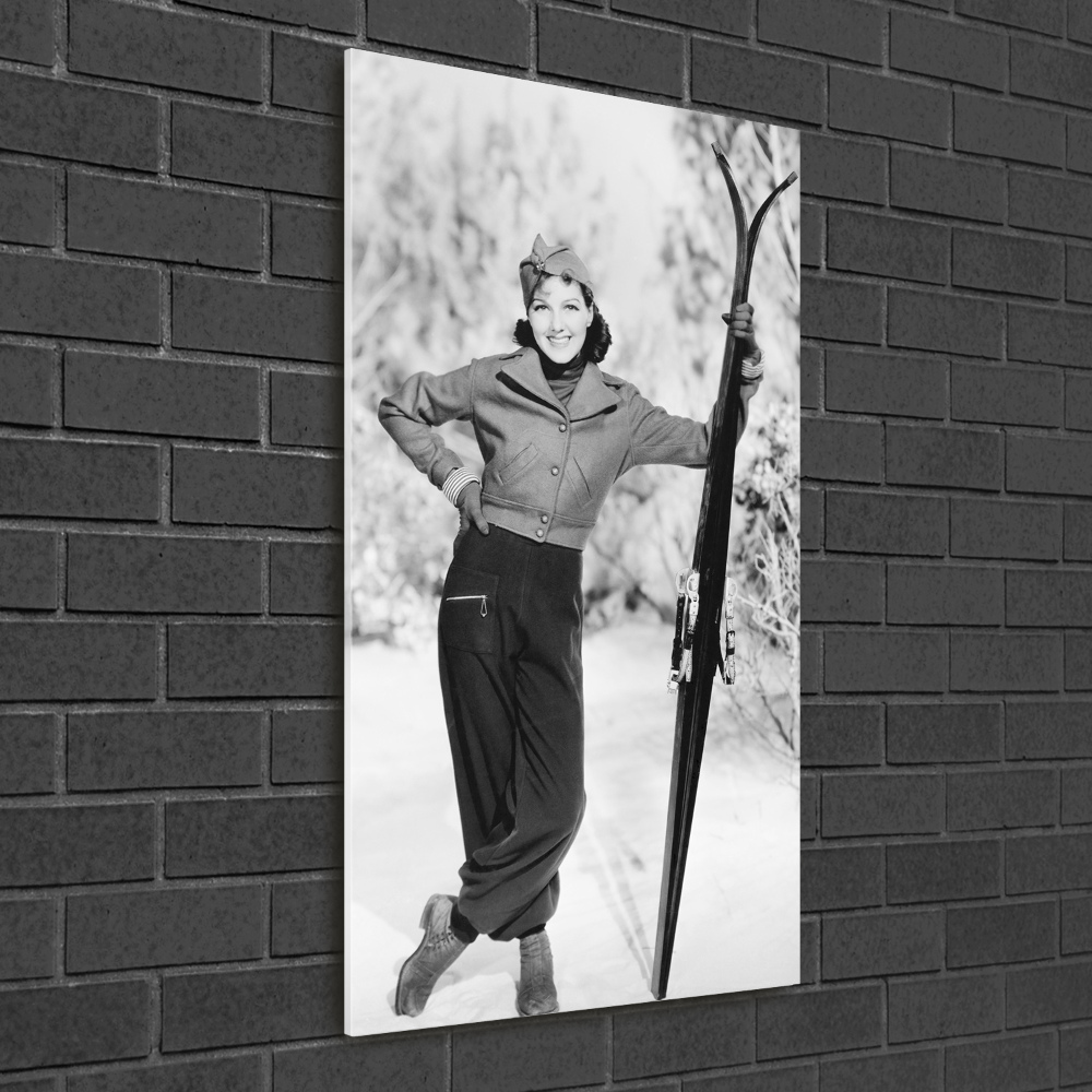 Print on acrylic glass A woman with skis