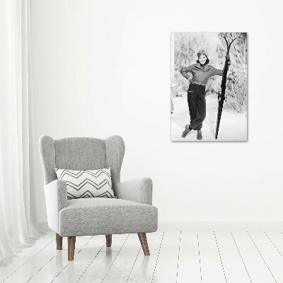 Print on acrylic glass A woman with skis