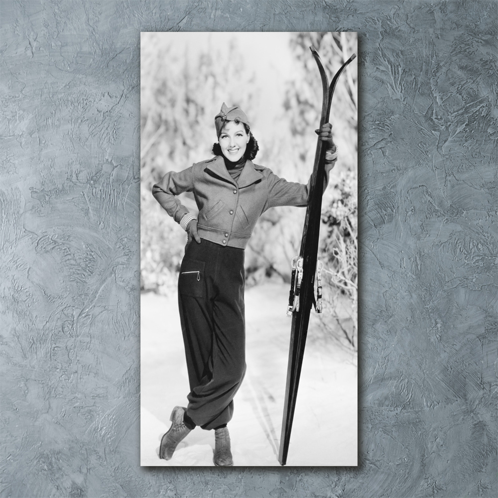 Print on acrylic glass A woman with skis