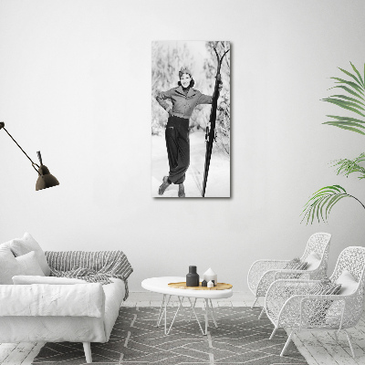 Print on acrylic glass A woman with skis