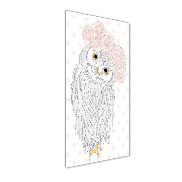 Print on acrylic glass Owl in a wreath