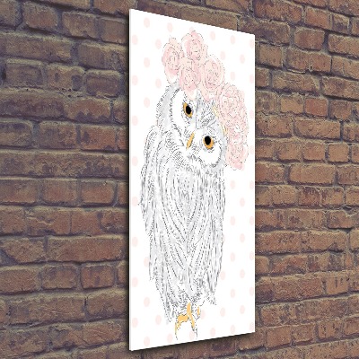 Print on acrylic glass Owl in a wreath