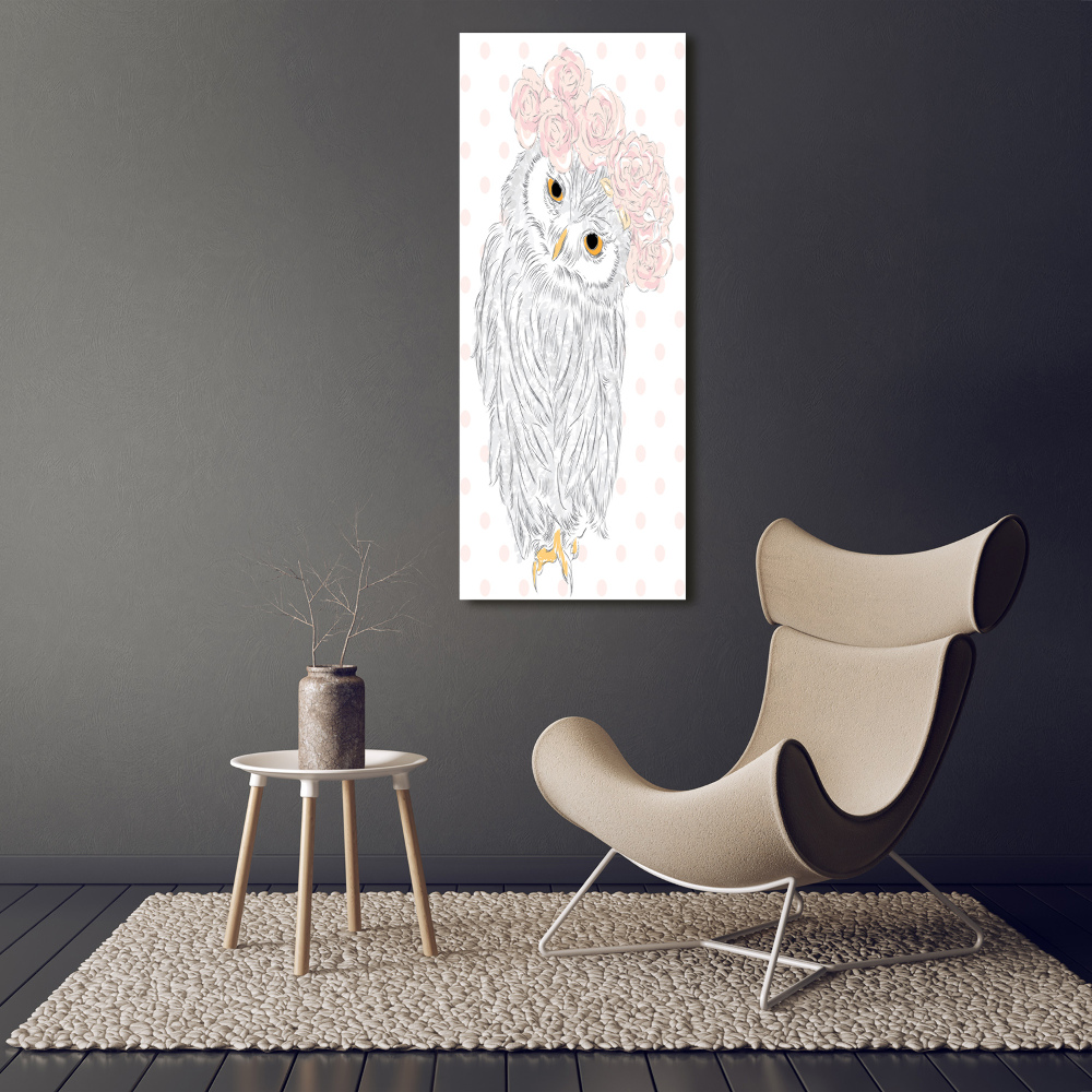 Print on acrylic glass Owl in a wreath