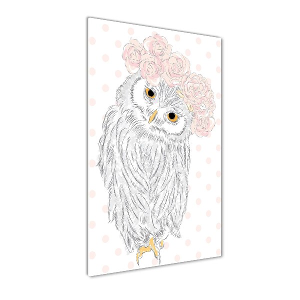 Print on acrylic glass Owl in a wreath