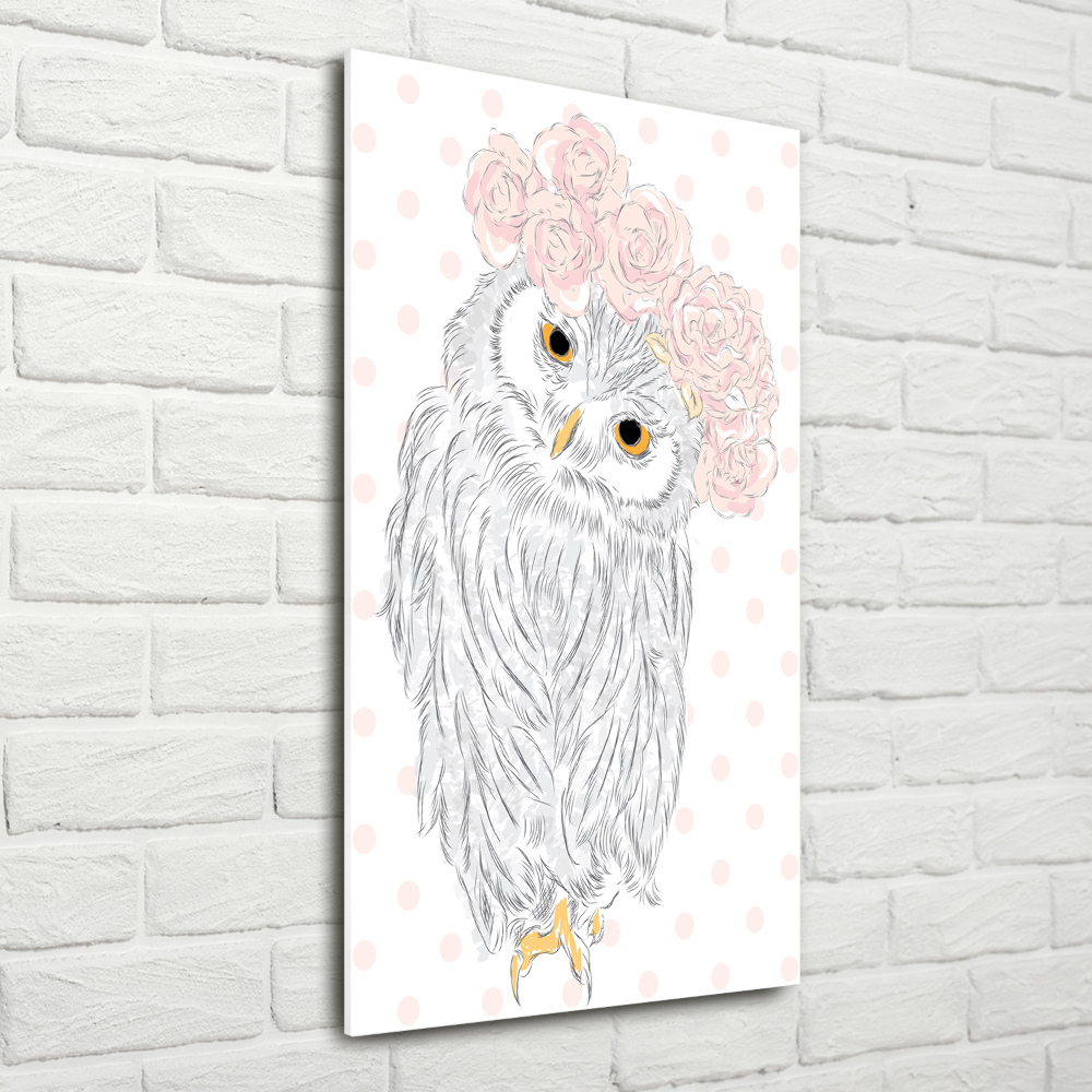 Print on acrylic glass Owl in a wreath