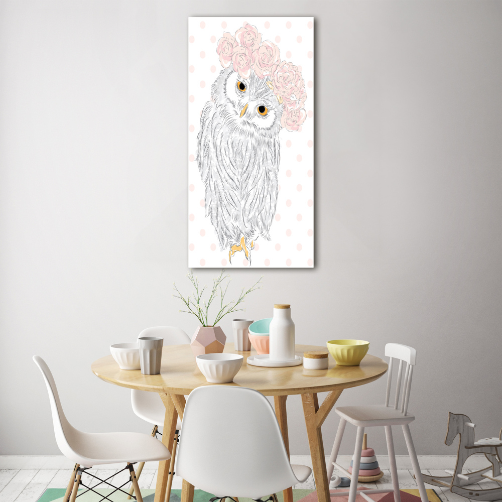 Print on acrylic glass Owl in a wreath