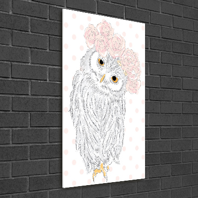 Print on acrylic glass Owl in a wreath