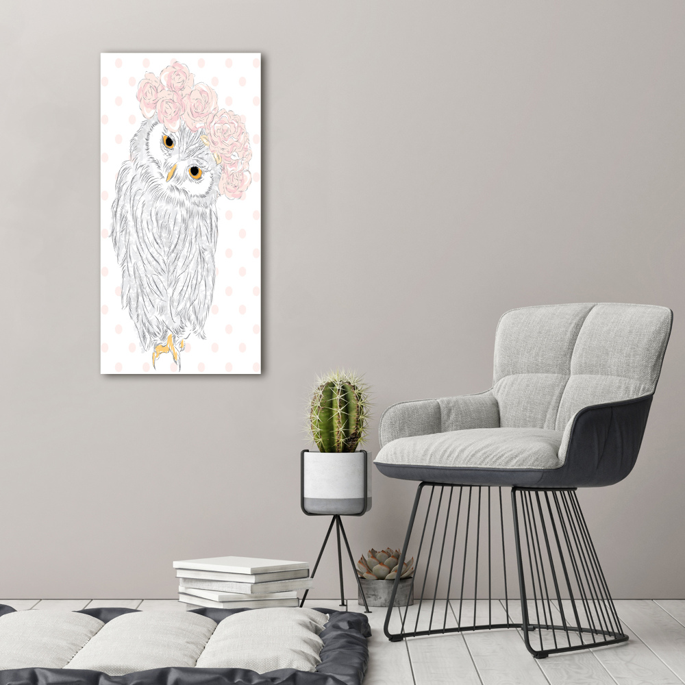 Print on acrylic glass Owl in a wreath