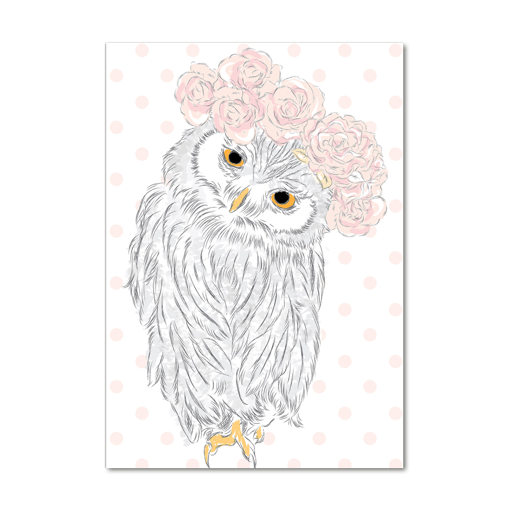 Print on acrylic glass Owl in a wreath