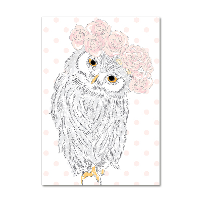 Print on acrylic glass Owl in a wreath